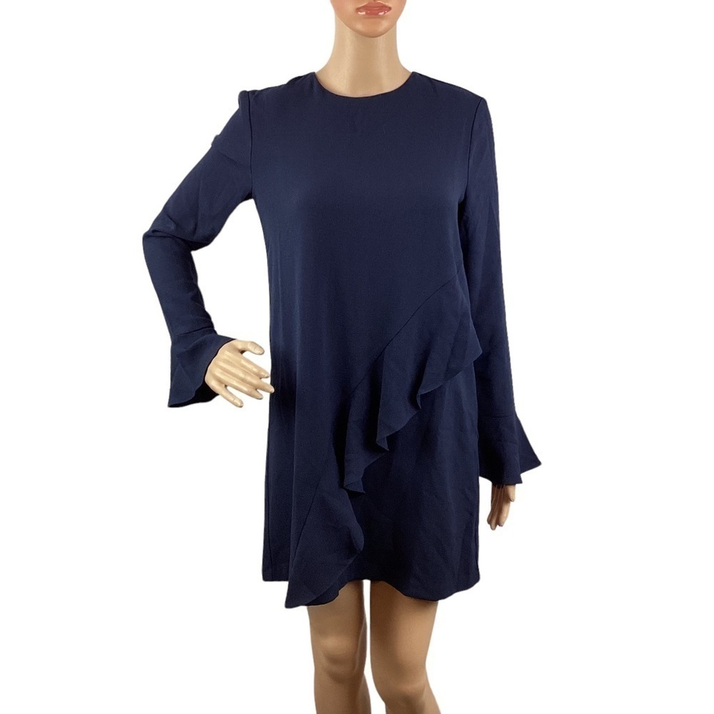 WAYF Dress Size XS Blue Long Sleeve Ruffle